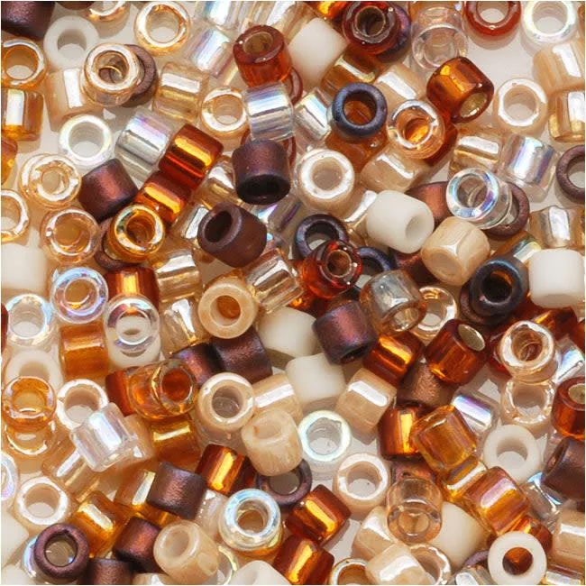 Delica Seed Beads, 10/0 Size, Mix Honey Butter Tan Brown (7.2 Grams)