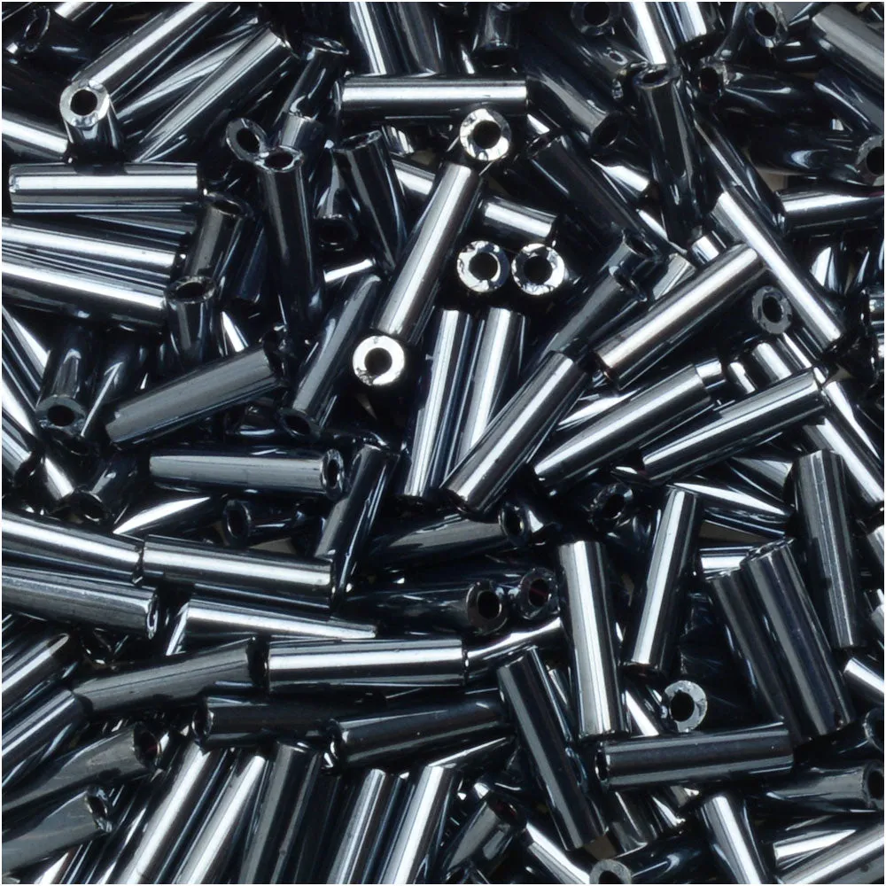 Miyuki Bugle Tube Beads: Gunmetal