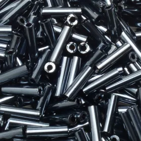 Miyuki Bugle Tube Beads: Gunmetal