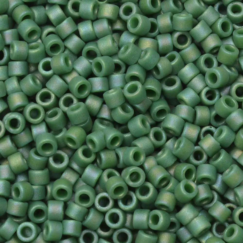 Miyuki Rainbow Green Frost Opaque Glaze 11/0 Seed Beads (7.2 Gram Tube)