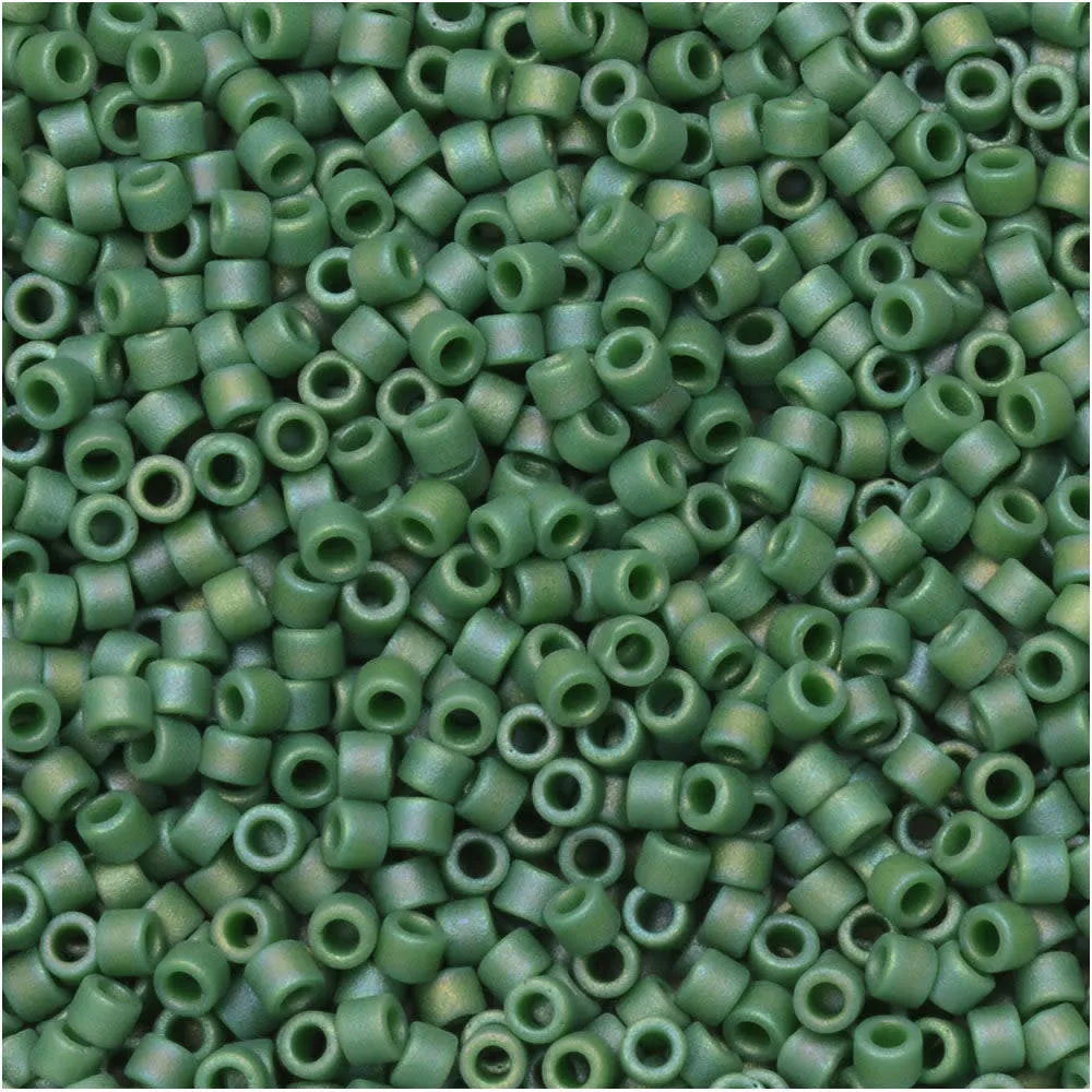 Miyuki Rainbow Green Frost Opaque Glaze 11/0 Seed Beads (7.2 Gram Tube)