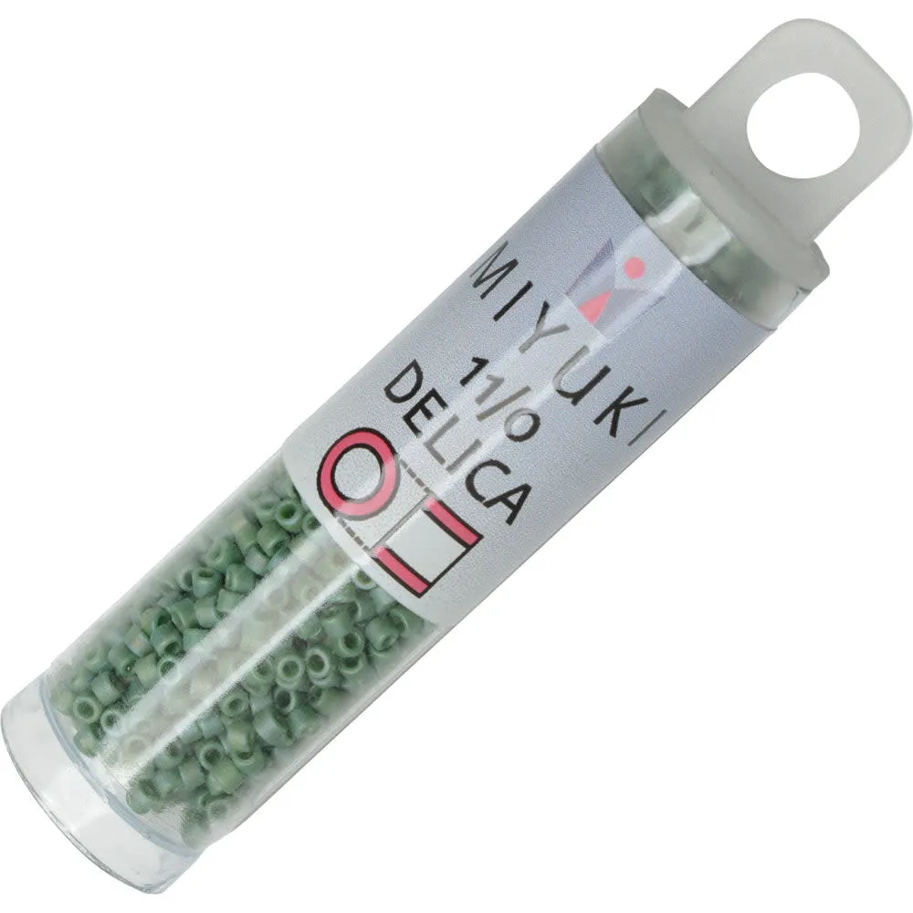 Miyuki Rainbow Green Frost Opaque Glaze 11/0 Seed Beads (7.2 Gram Tube)