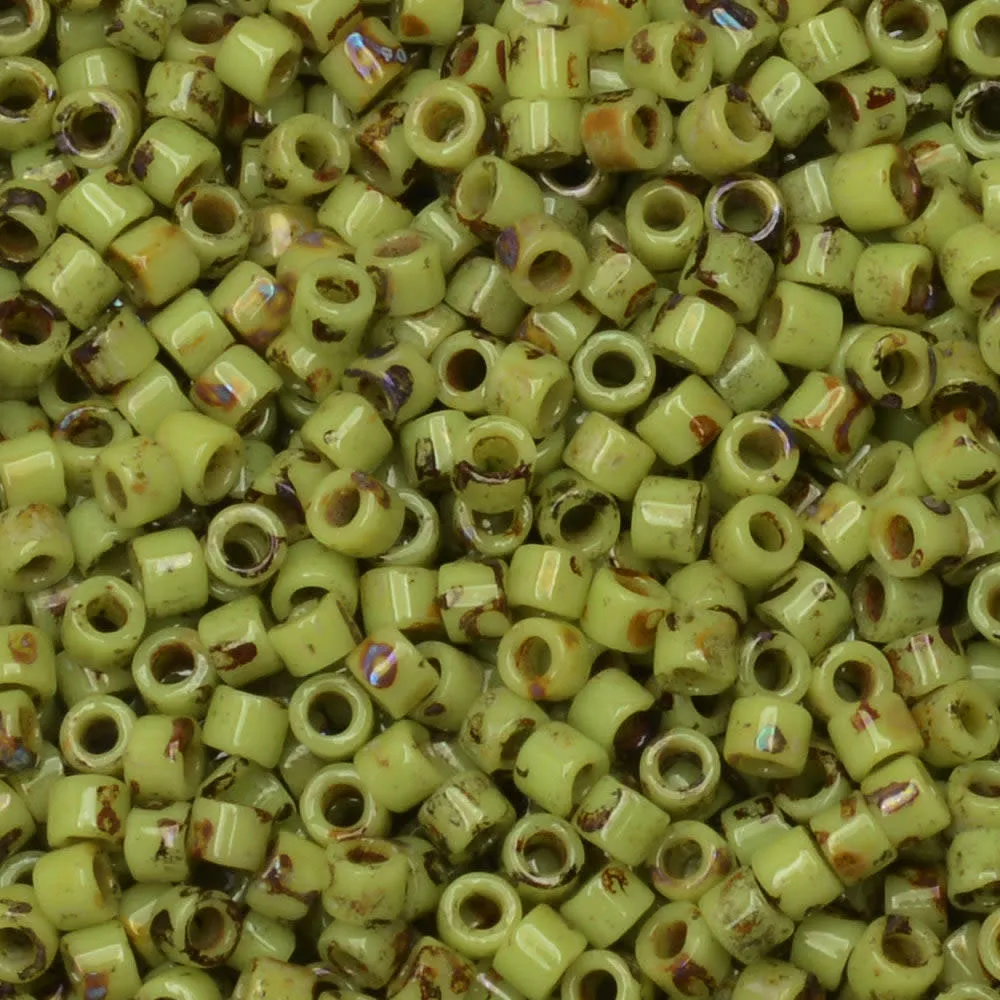 Miyuki Chartreuse Matte Picasso 11/0 Seed Beads (7.2 Gram Tube)