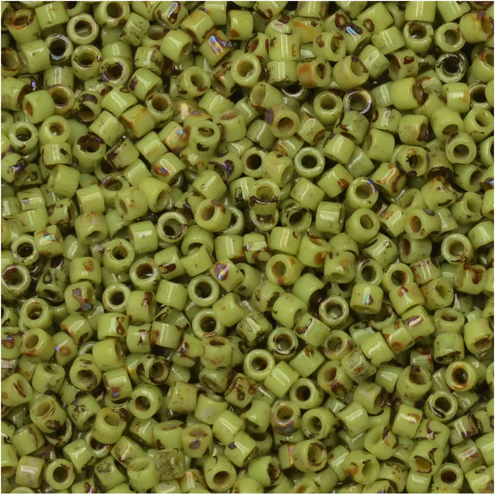 Miyuki Chartreuse Matte Picasso 11/0 Seed Beads (7.2 Gram Tube)