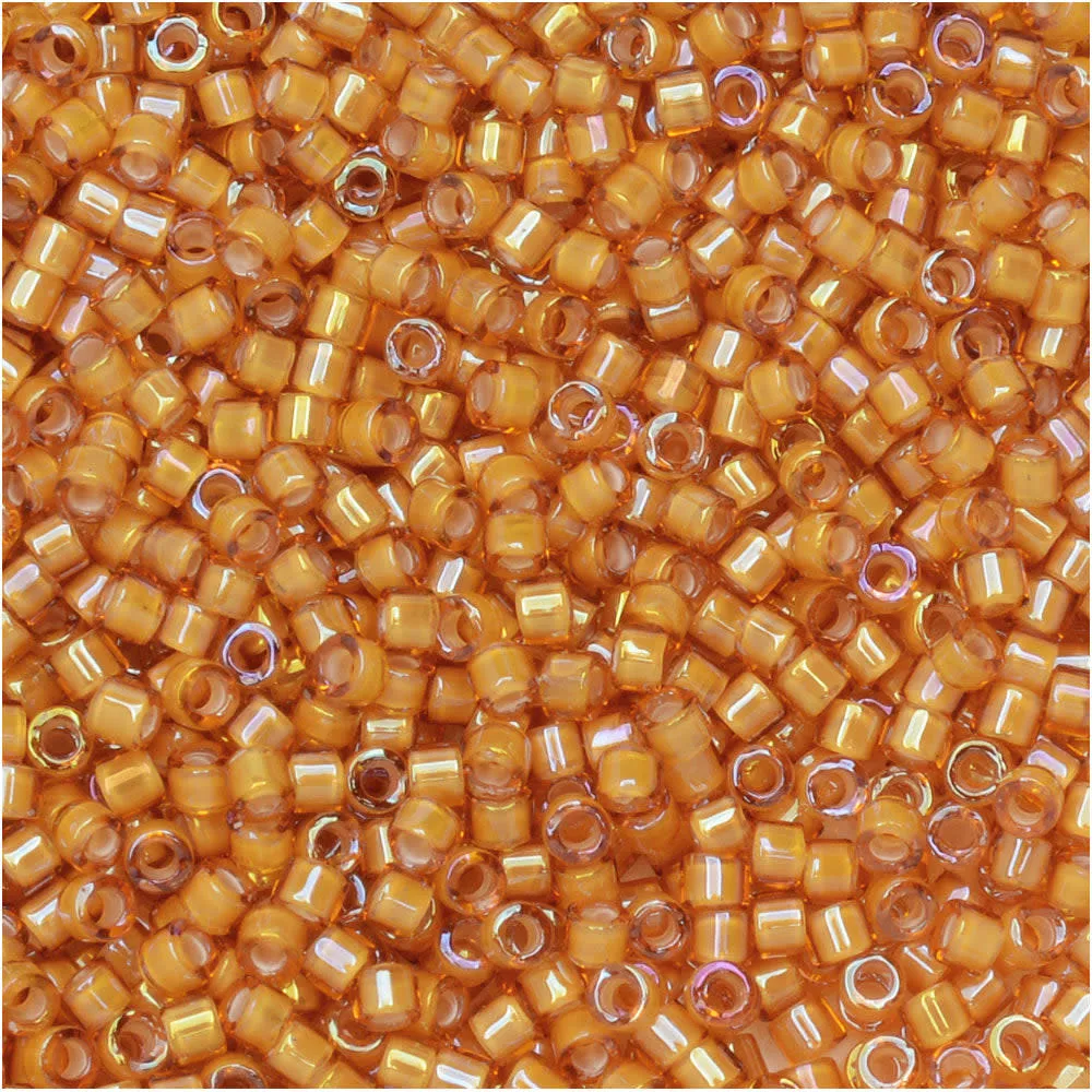 Miyuki Delica Seed Beads, #1778 White Lined Topaz AB