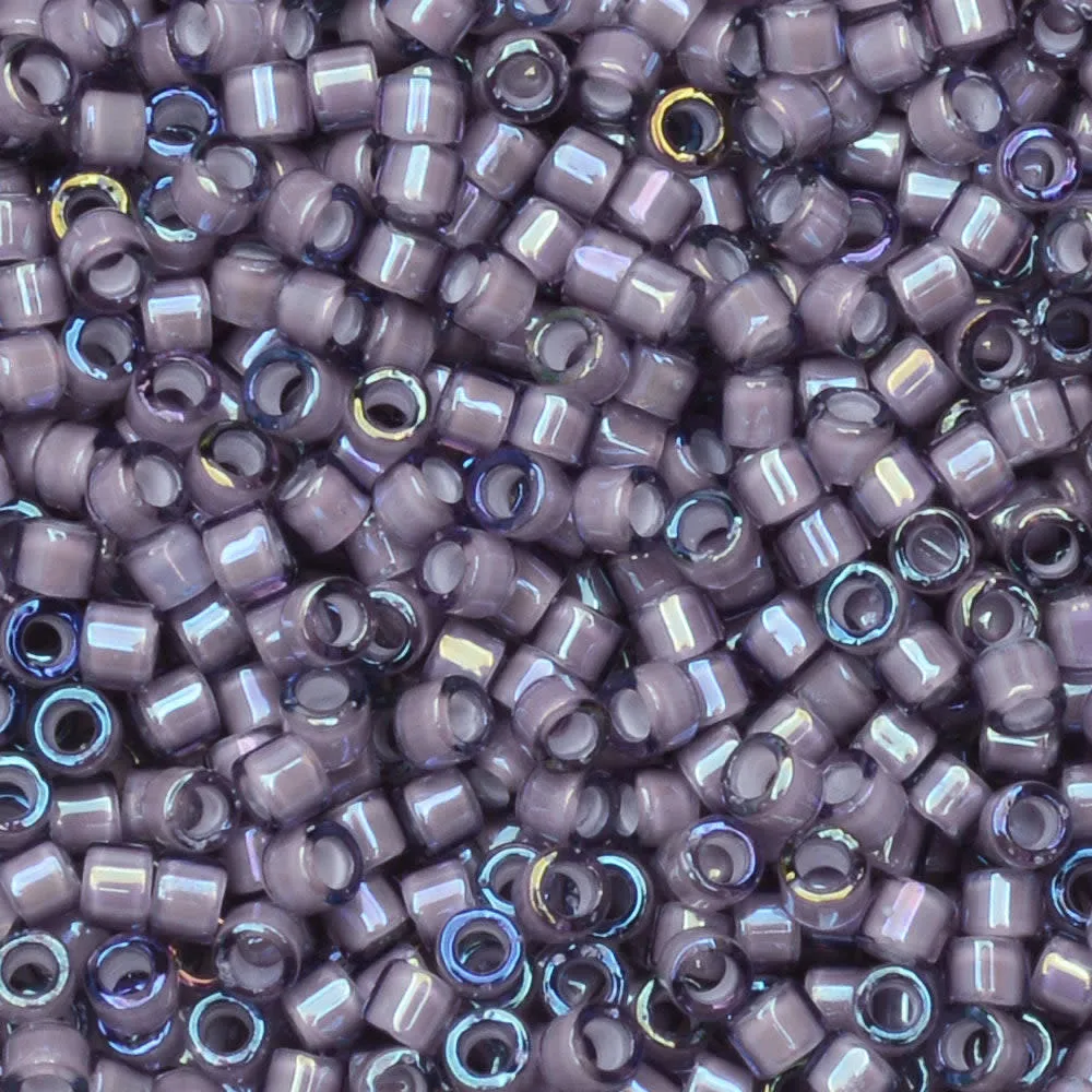 Miyuki Delica Seed Beads, #1789 White Lined Amethyst AB