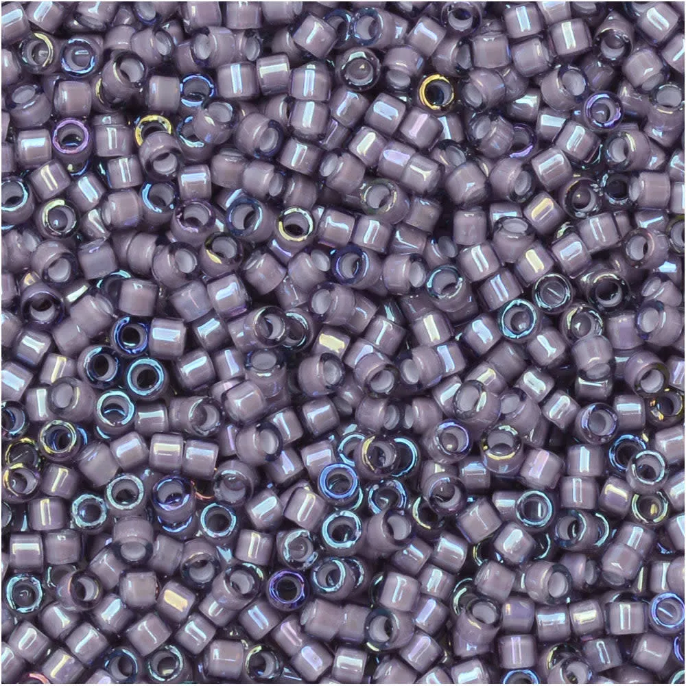 Miyuki Delica Seed Beads, #1789 White Lined Amethyst AB