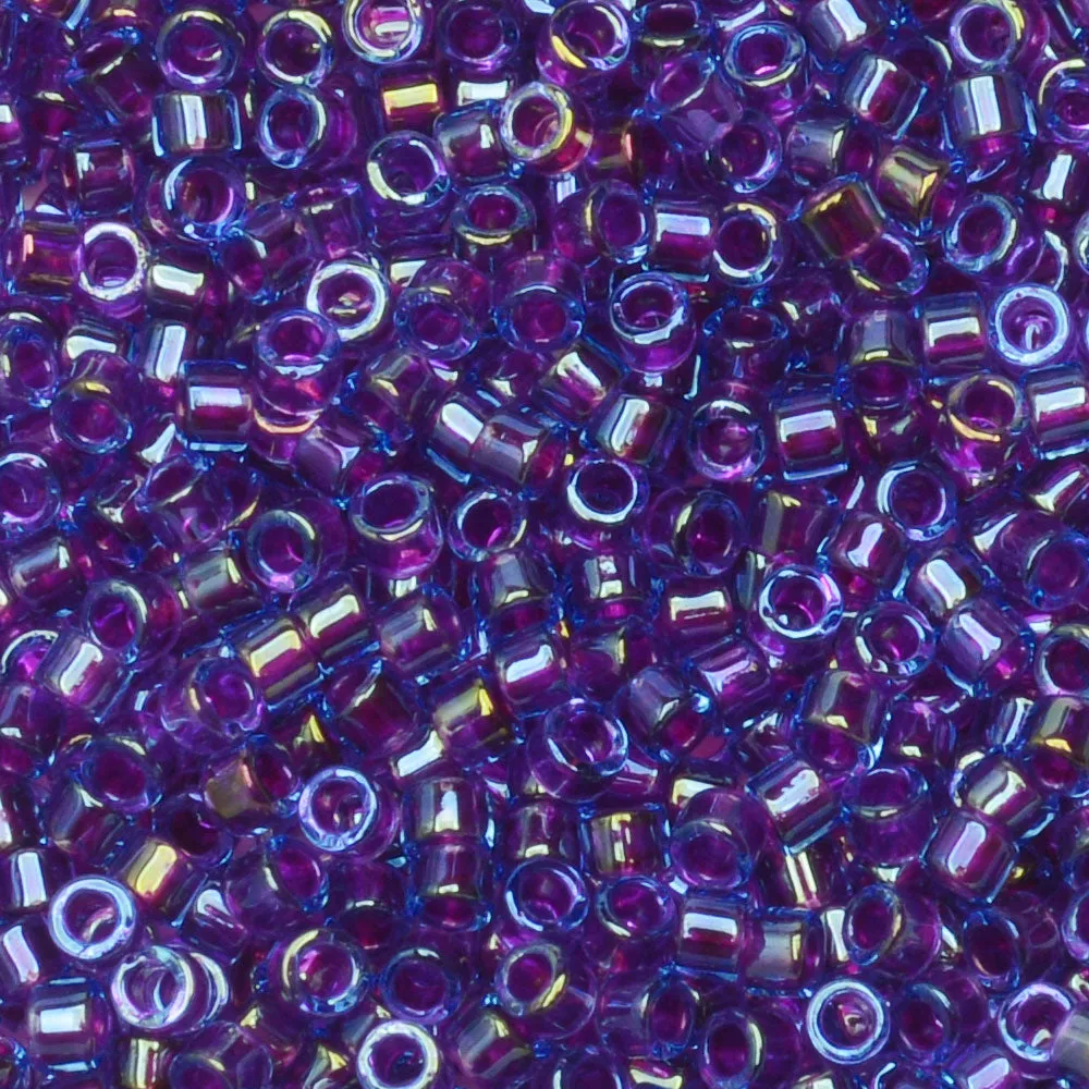 Fuchsia Lined Aqua AB Beads