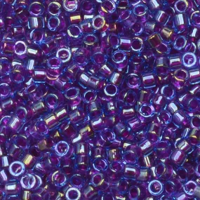 Fuchsia Lined Aqua AB Beads