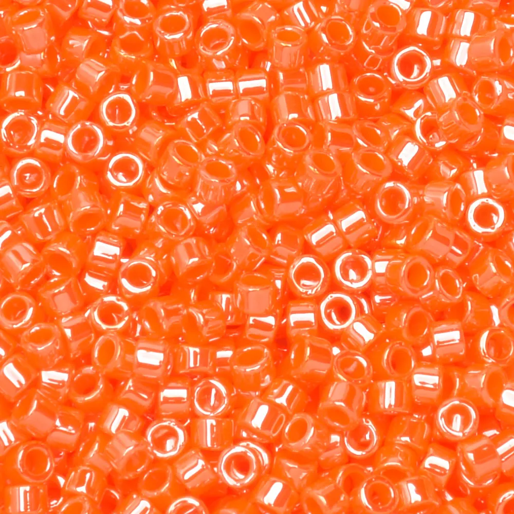 Miyuki Delica Seed Beads, #1563 Opaque Mandarin Luster