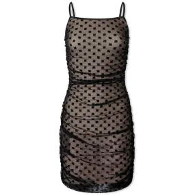 Monogram Mesh Mini DressBlack