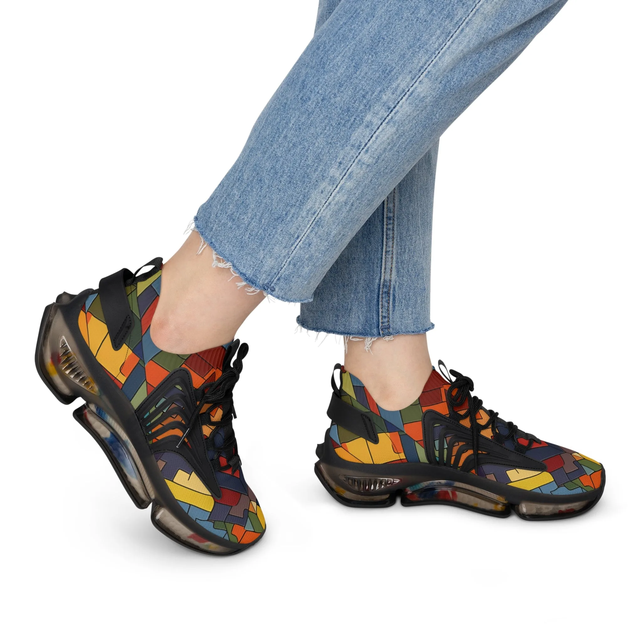 Multicolored Camouflage Women's Mesh Sneakers MB-000029