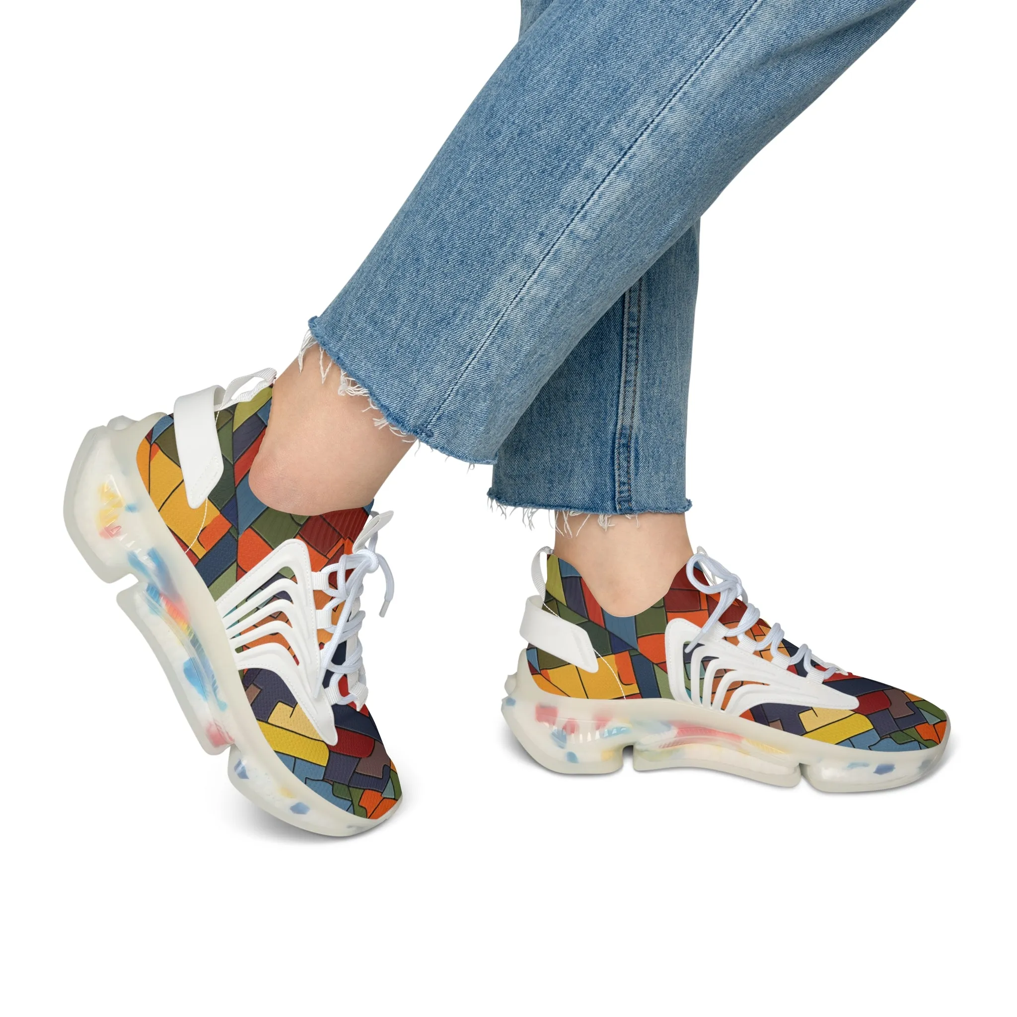 Multicolored Camouflage Women's Mesh Sneakers MB-000029