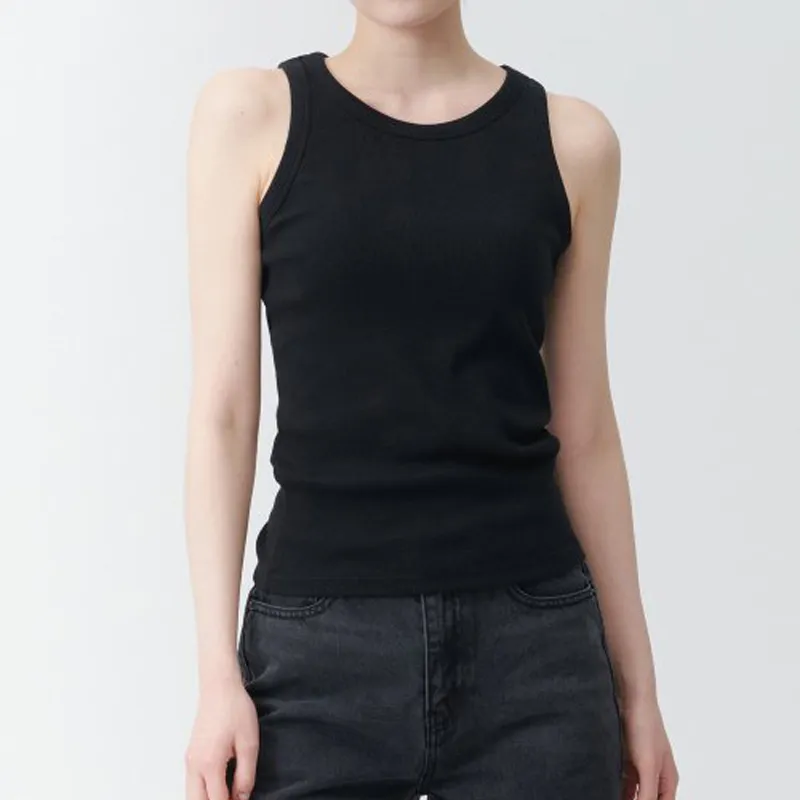 MUSINSA STANDARD Street Style Plain Cotton Medium Tank Tops and Sleeveless Shirts