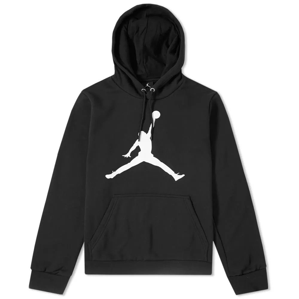 Nike Jordan Flight Fleece Jumpman Air Pullover Hoody in Black & White