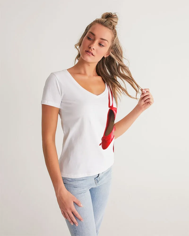 Red V-Neck Tee