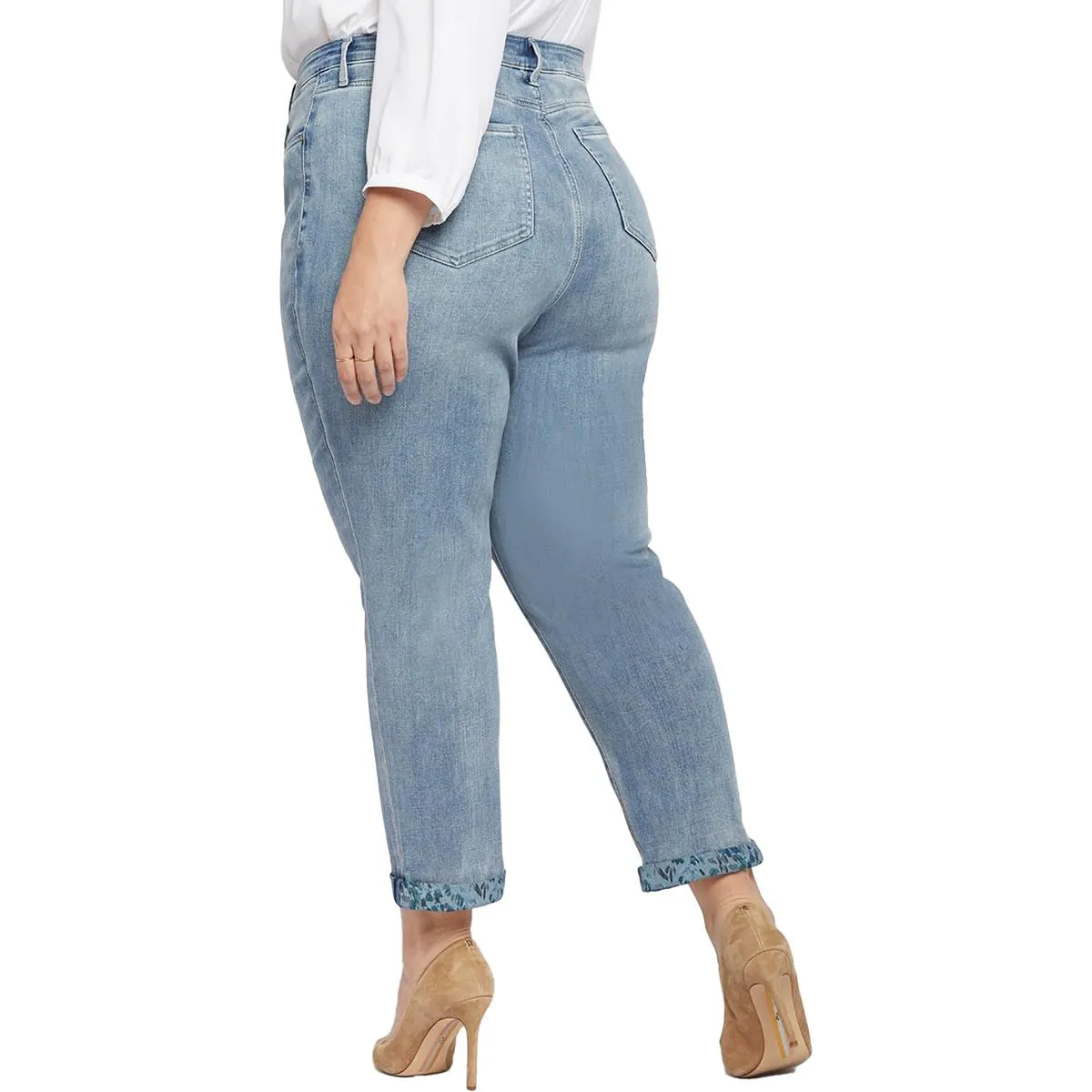 Printed Cuff Skinny Jeans for Plus Size Women by NYDJ