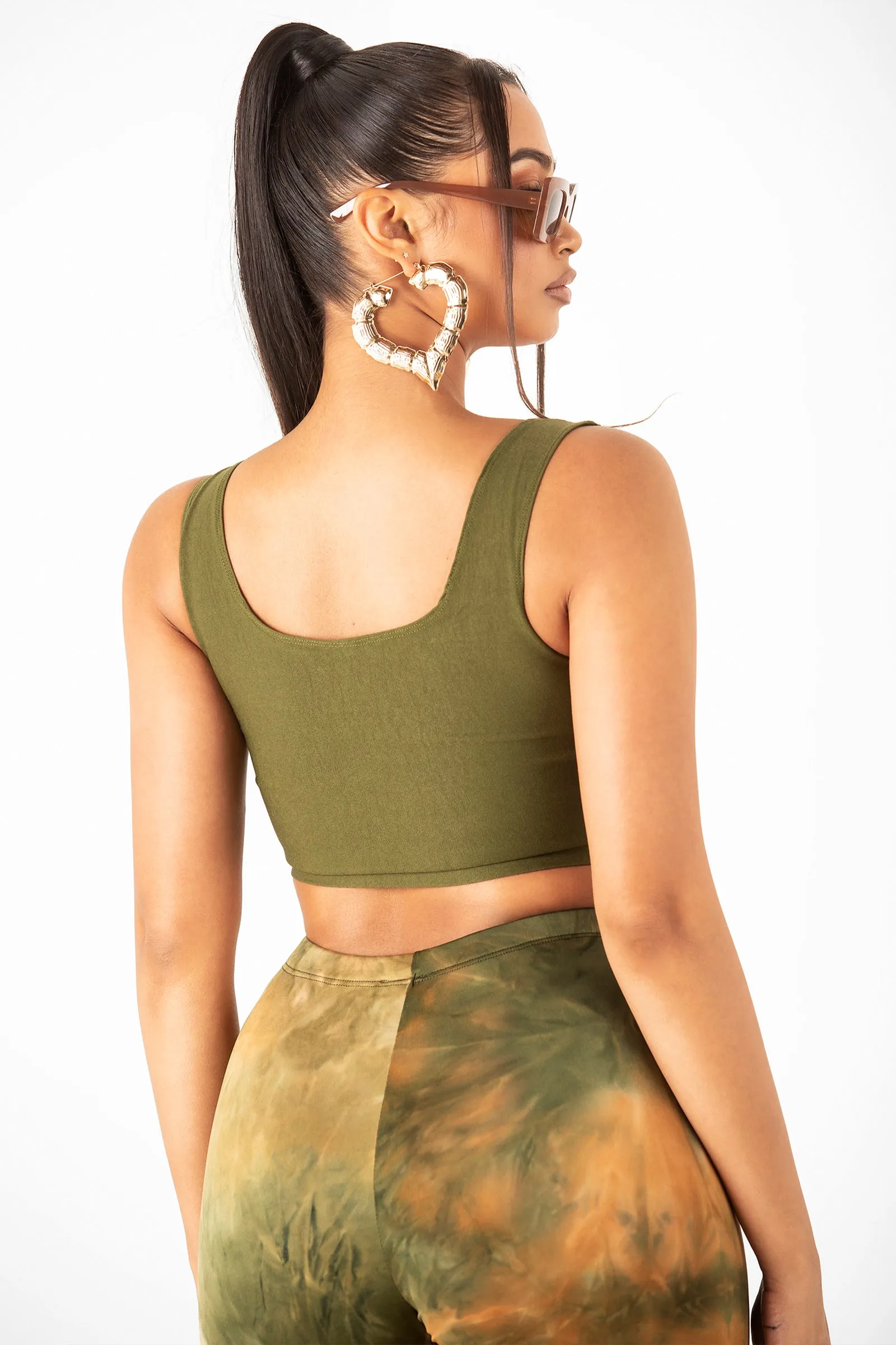 Chic Olive Cropped Corset Tank