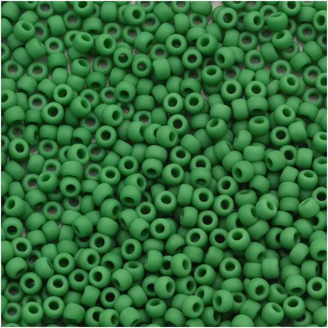 Opaque Frosted Shamrock Toho Round Seed Beads, 11/0 Size, 8 grams