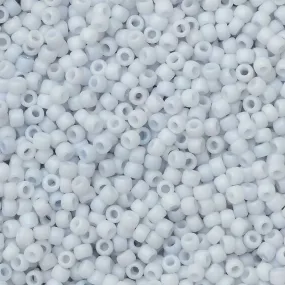 Seed Beads, Round 15/0 #767 'Opaque Pastel Frosted Light Gray' (8 Grams)