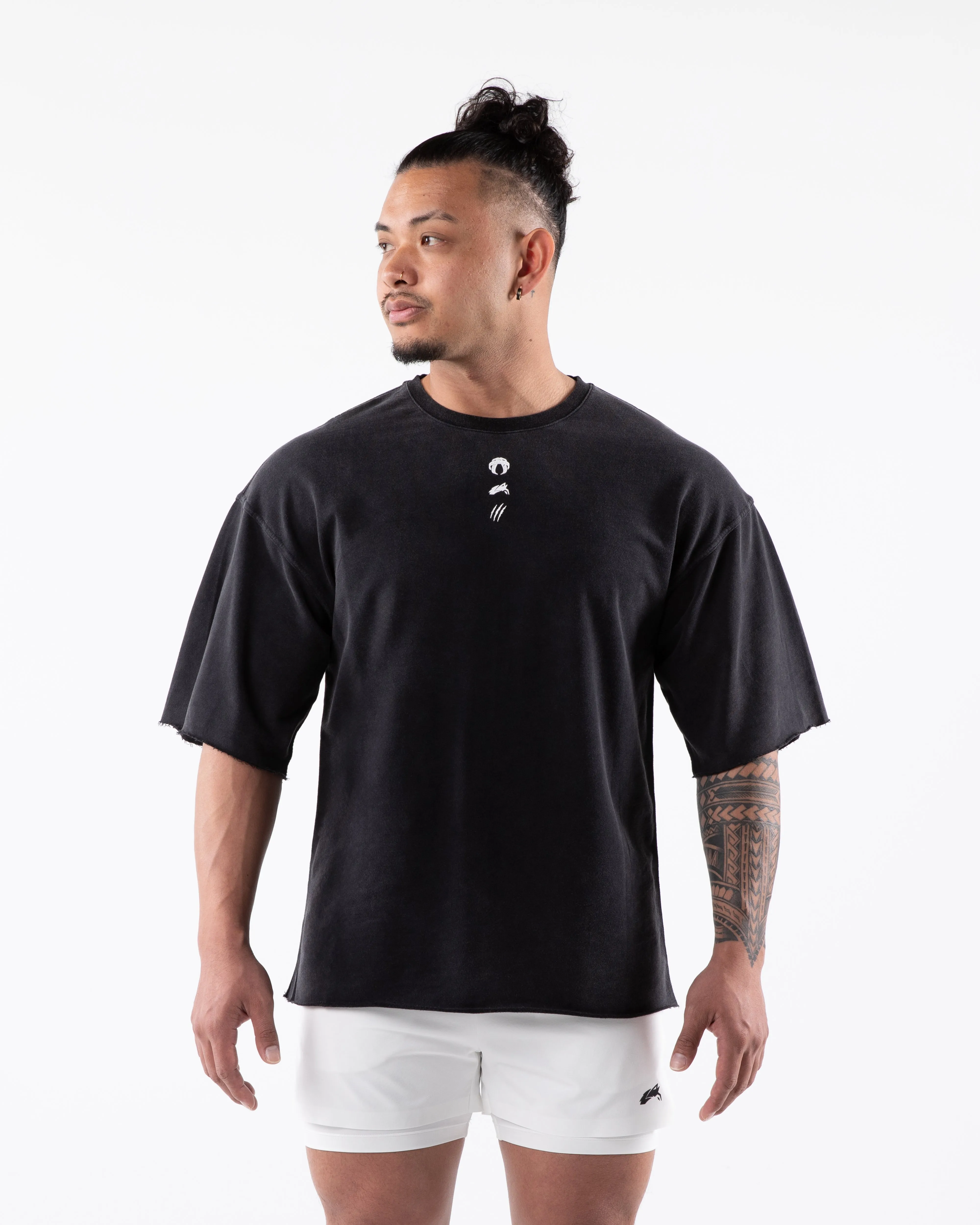 Terry Tee in Washed Black