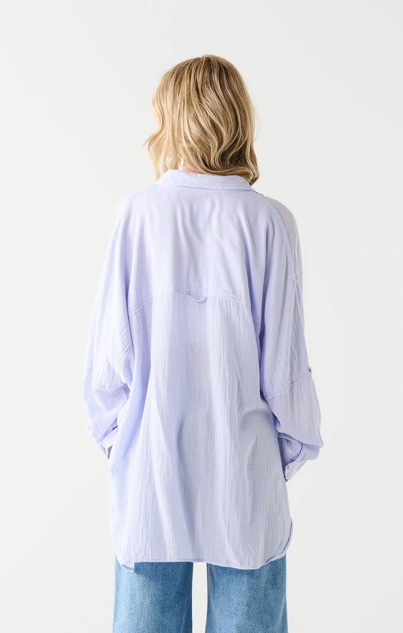 Dex Blue Pink Stripe Oversized Shirt