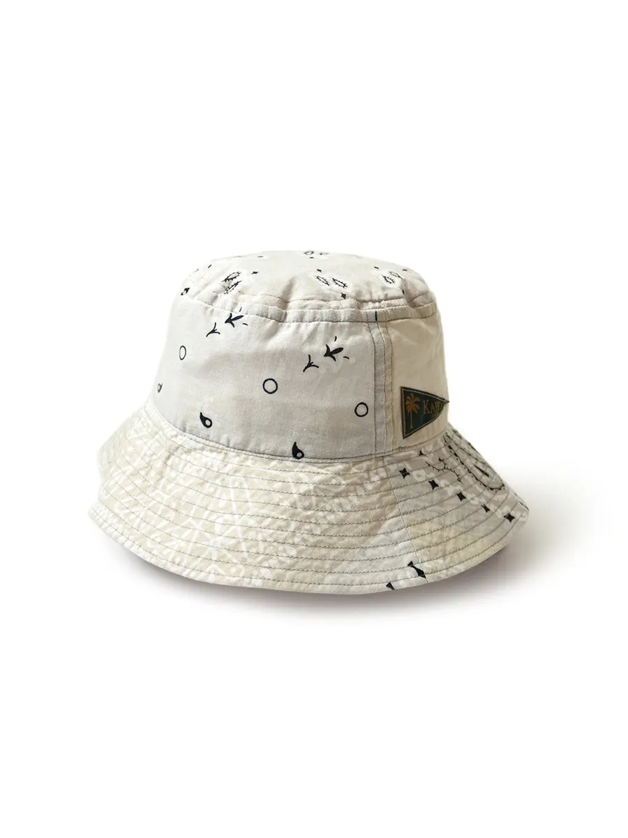 Patchwork Bucket Hat with Long Brim