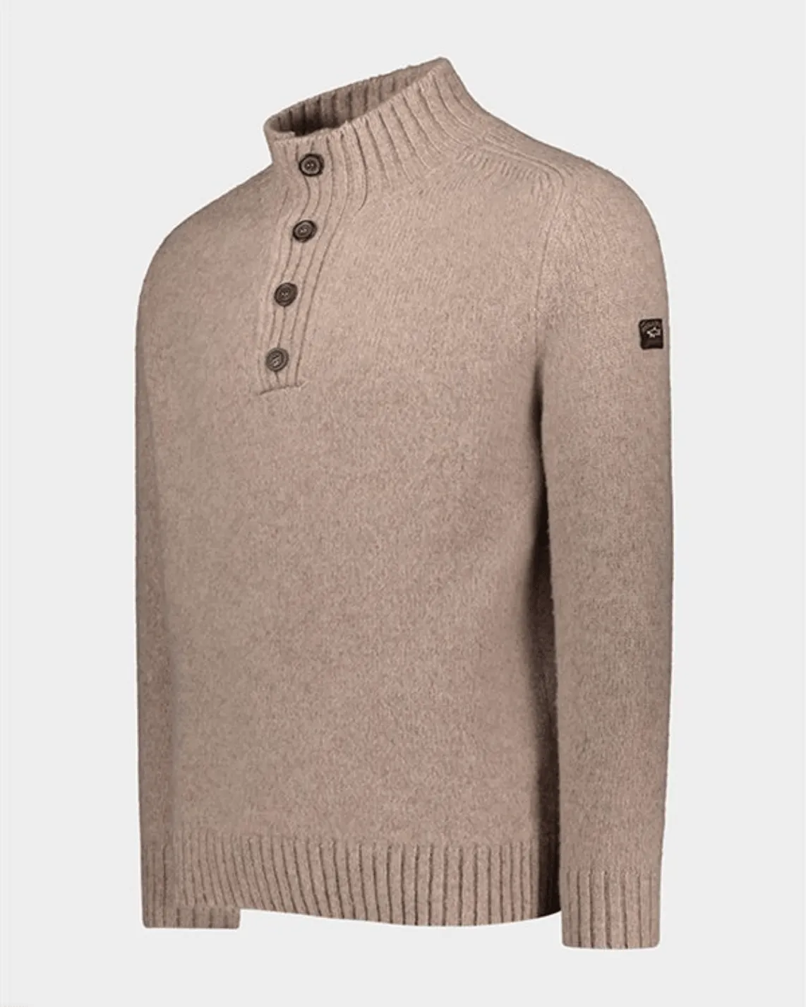 Wool Turtleneck Sweater with Fisherman Buttons