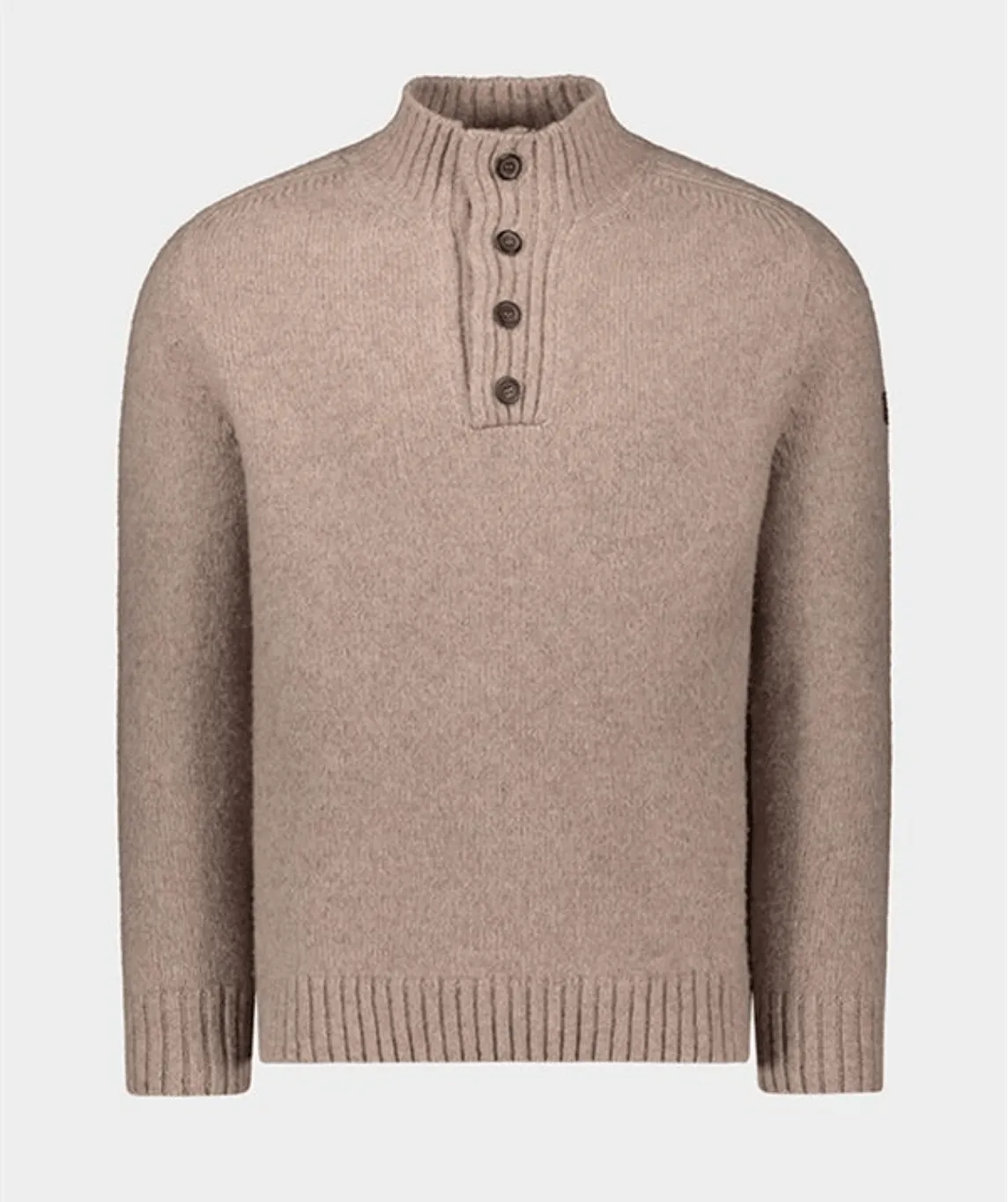 Wool Turtleneck Sweater with Fisherman Buttons