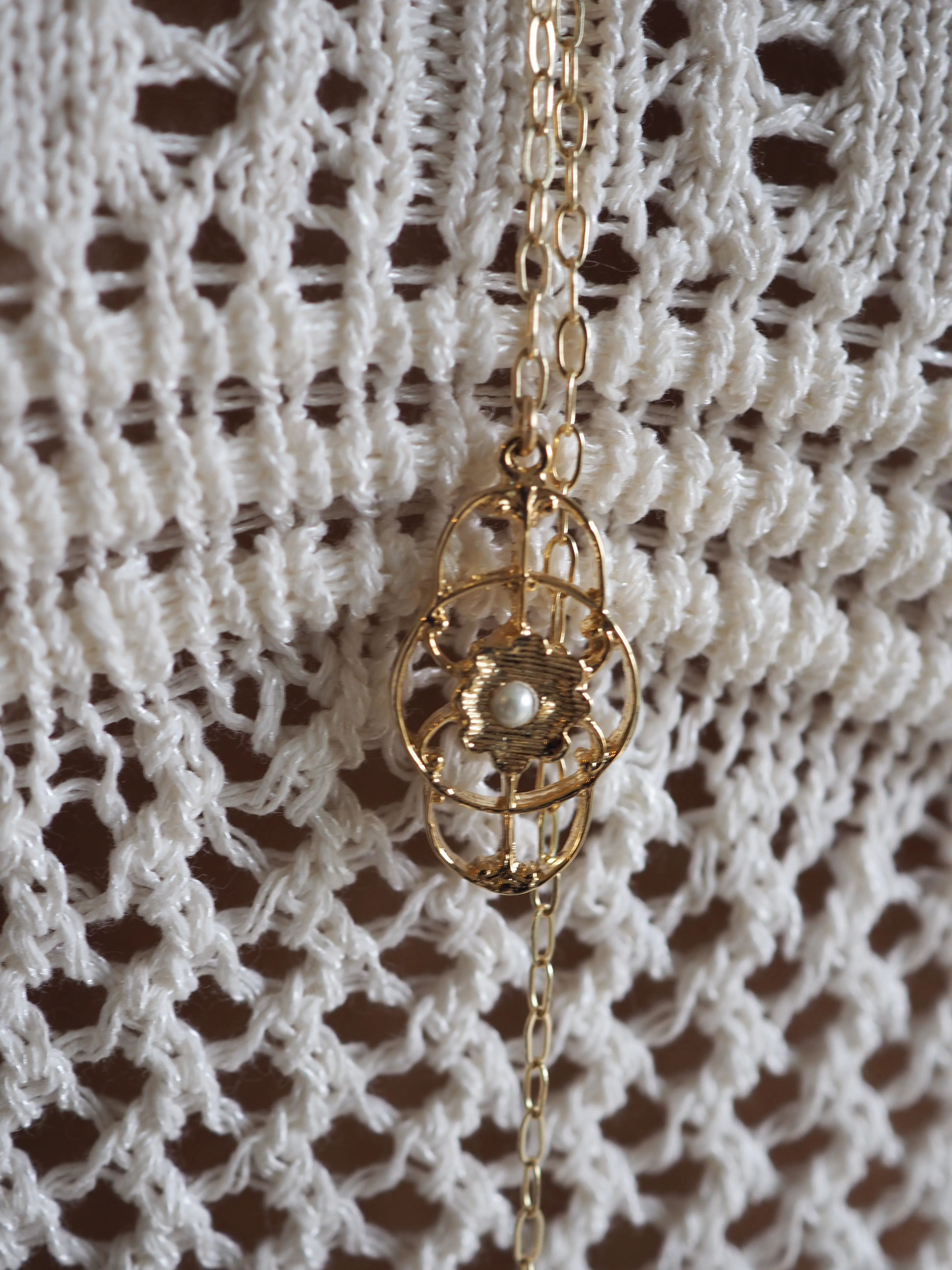 Noey Wrap Filigree Pearl Necklace