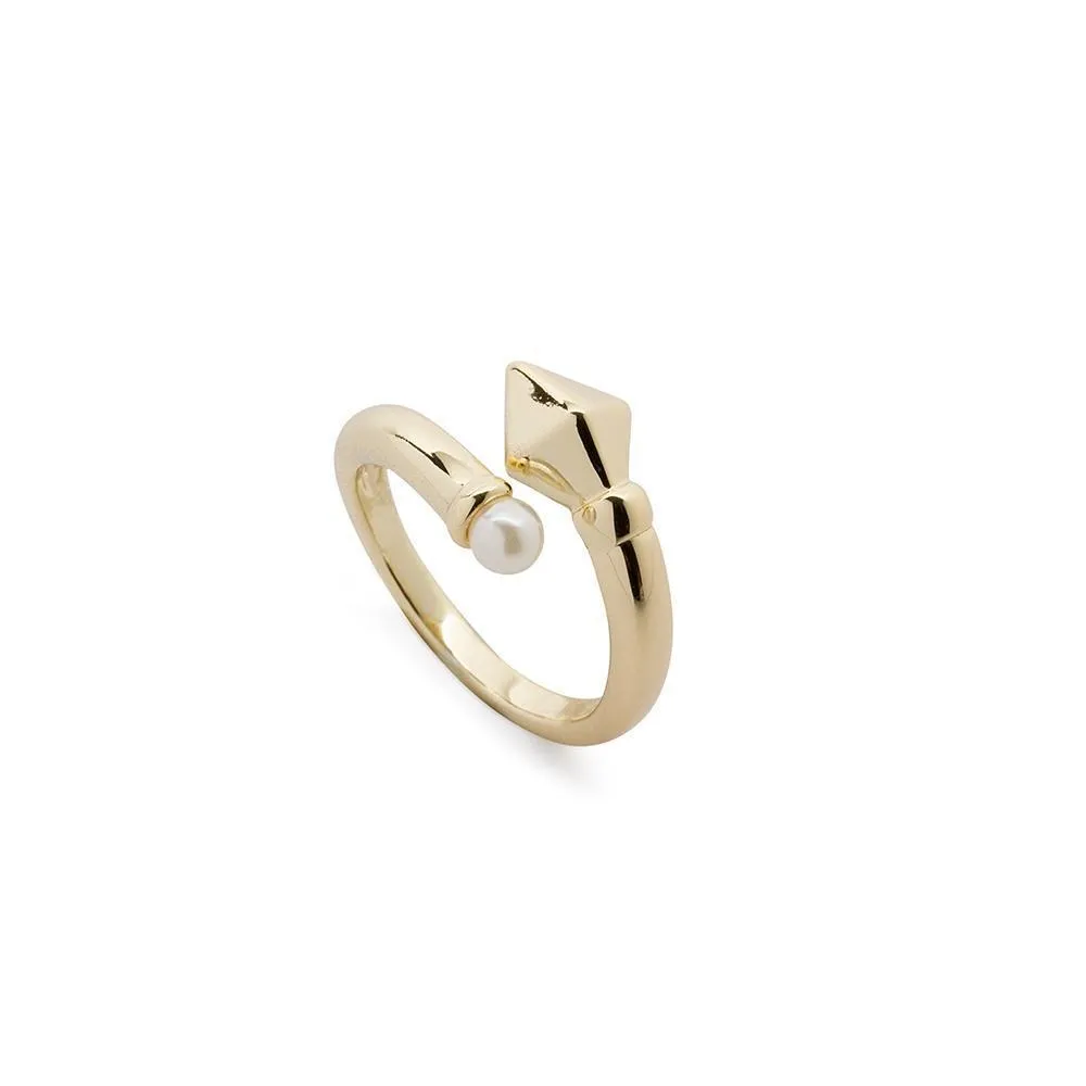 Elegant Gold Plated Pearl Ring