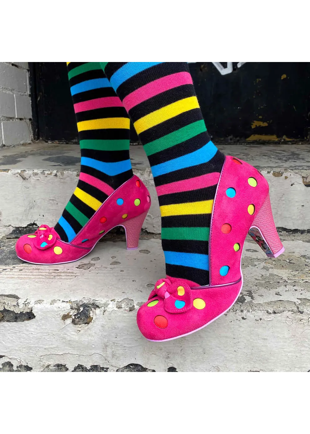 Pink Polkadot 50's Pumps by Irregular Choice