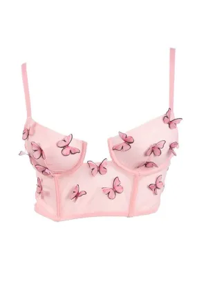 Pink Butterfly Corset Top