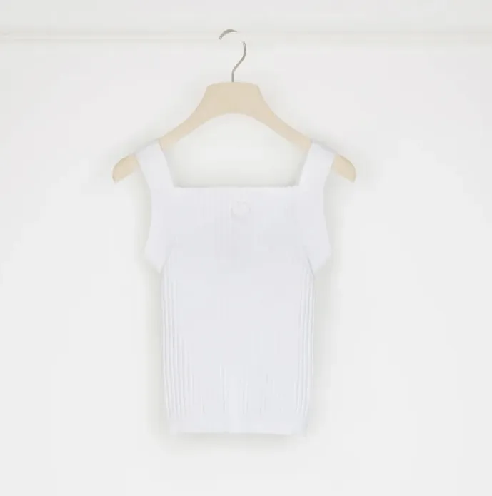 Patou Plain Cotton Logo Tanks and Camisoles