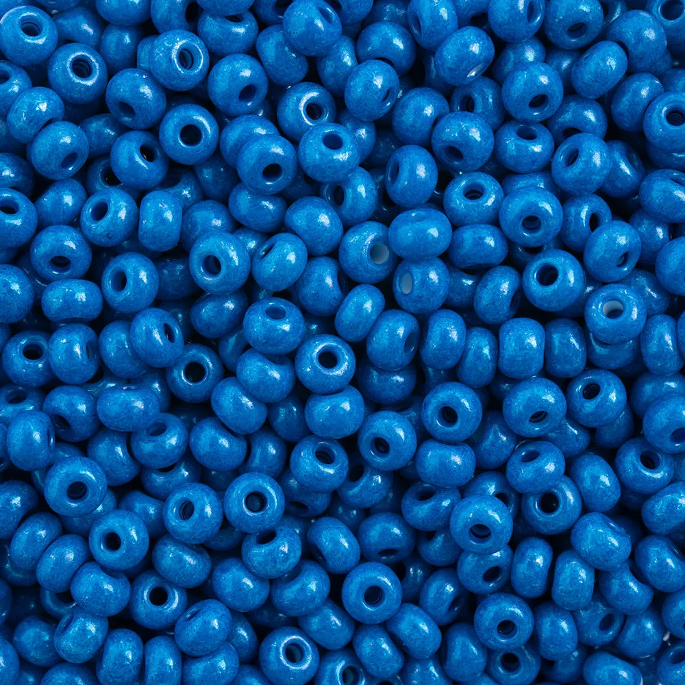 Czech Glass Pony Seed Beads, Terra Blue