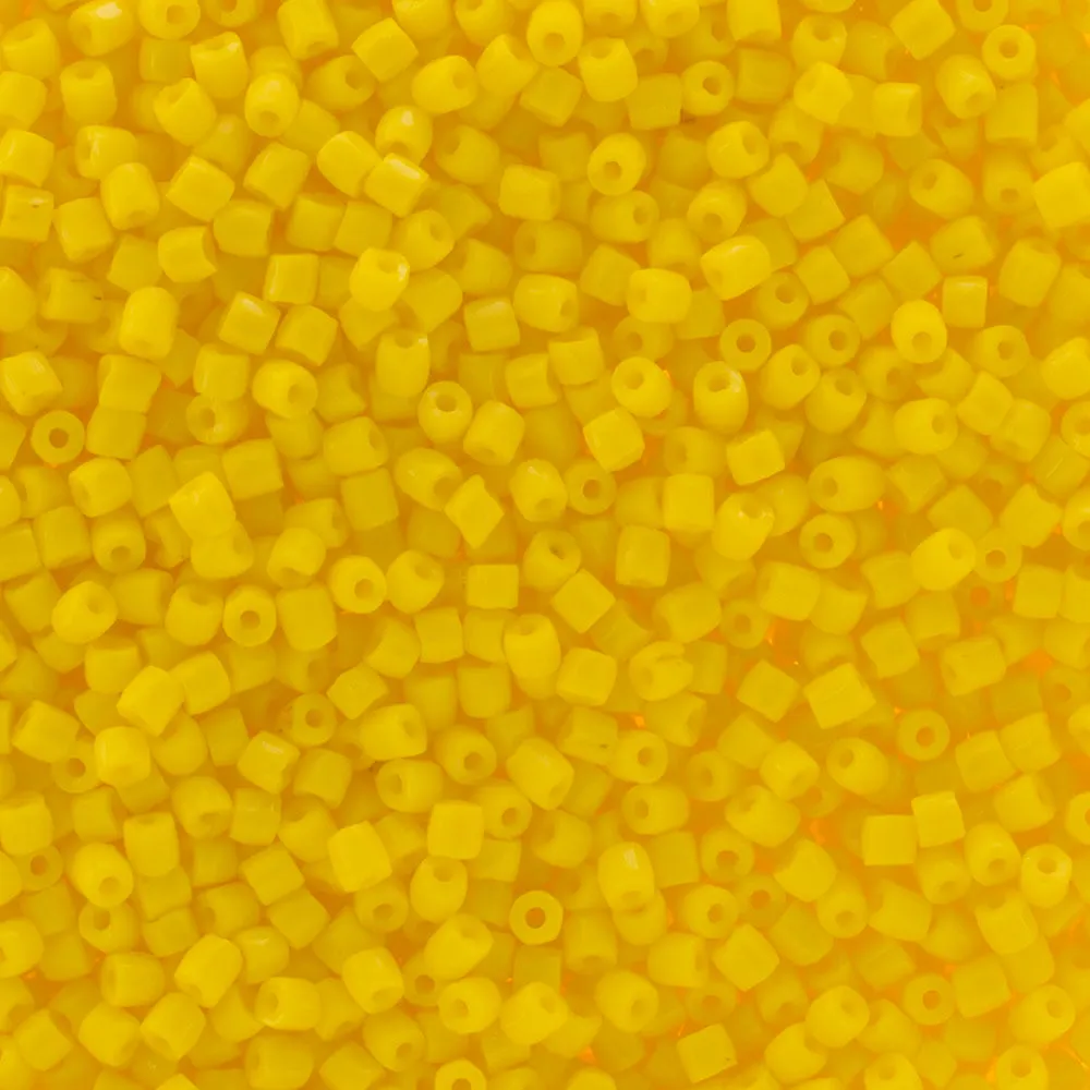 Preciosa Czech Glass 9/0 Cylinder 3cuts Seed Bead Opaque Yellow Lemon 1 Tube