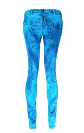 *Turquoise Tie Dye Skinny Jeans in Unisex Size S