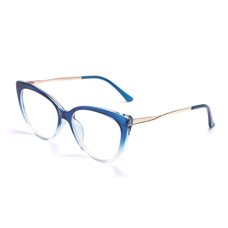 Retro Mirror Sunglasses: Anti-Blue Light TR90 Cat-Eye Metal