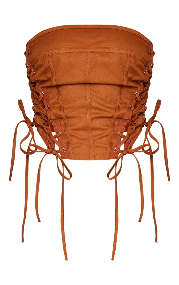 Chocolate Lace Up Cargo Corset