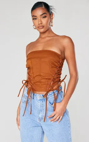 Chocolate Lace Up Cargo Corset