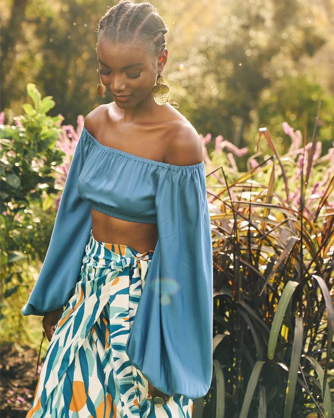 Orange Tree Print Skirt