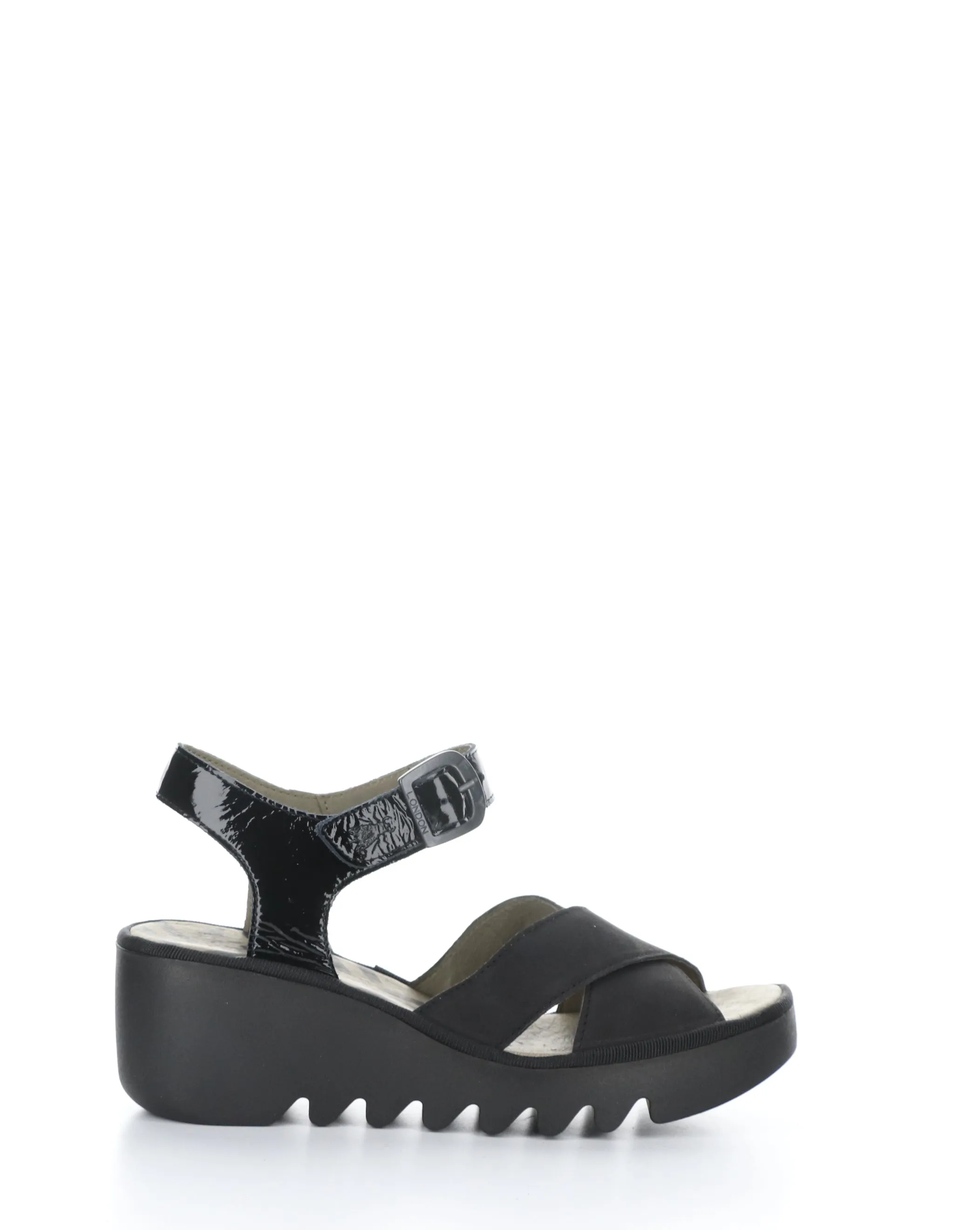 Black Round Toe Sandals