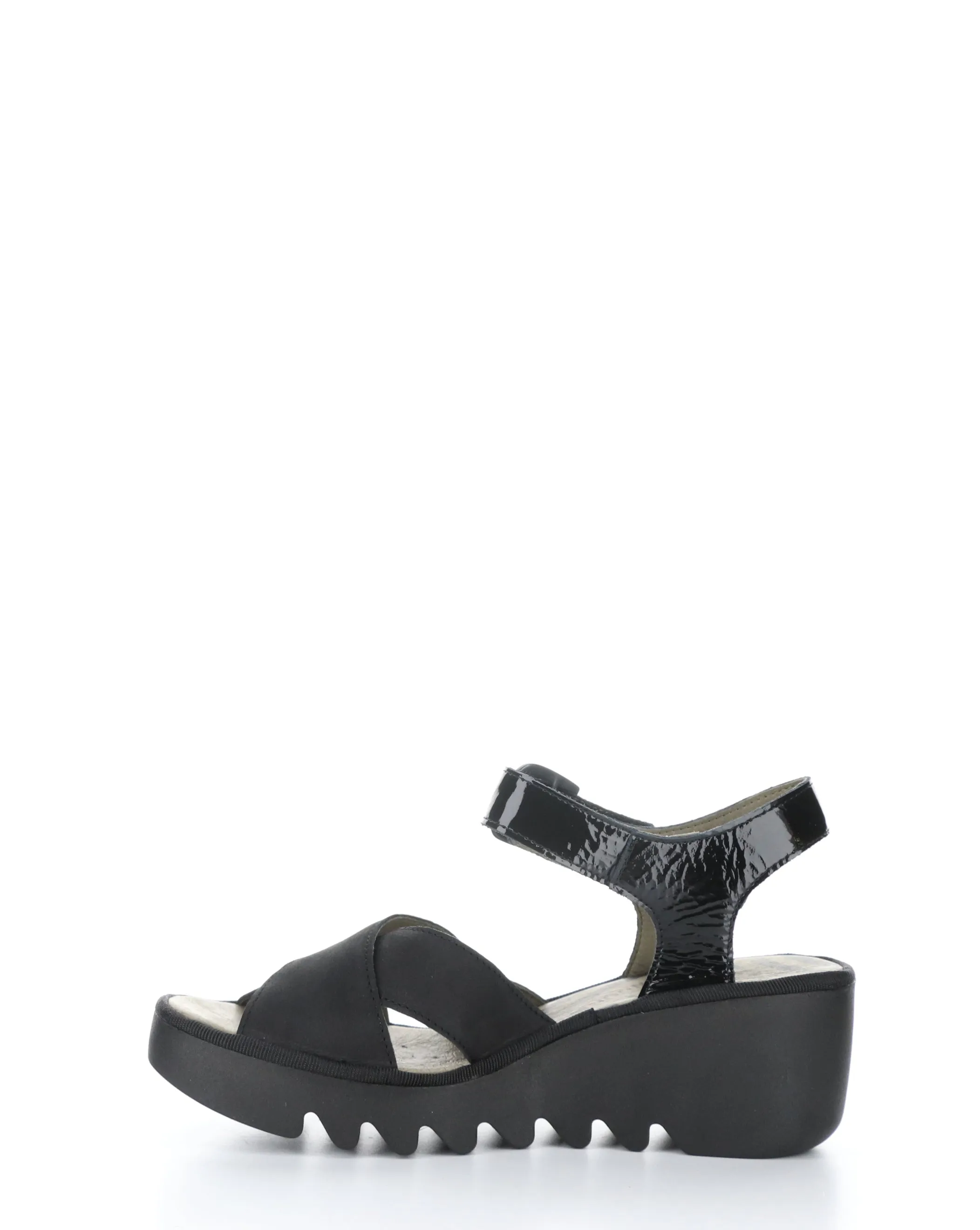 Black Round Toe Sandals