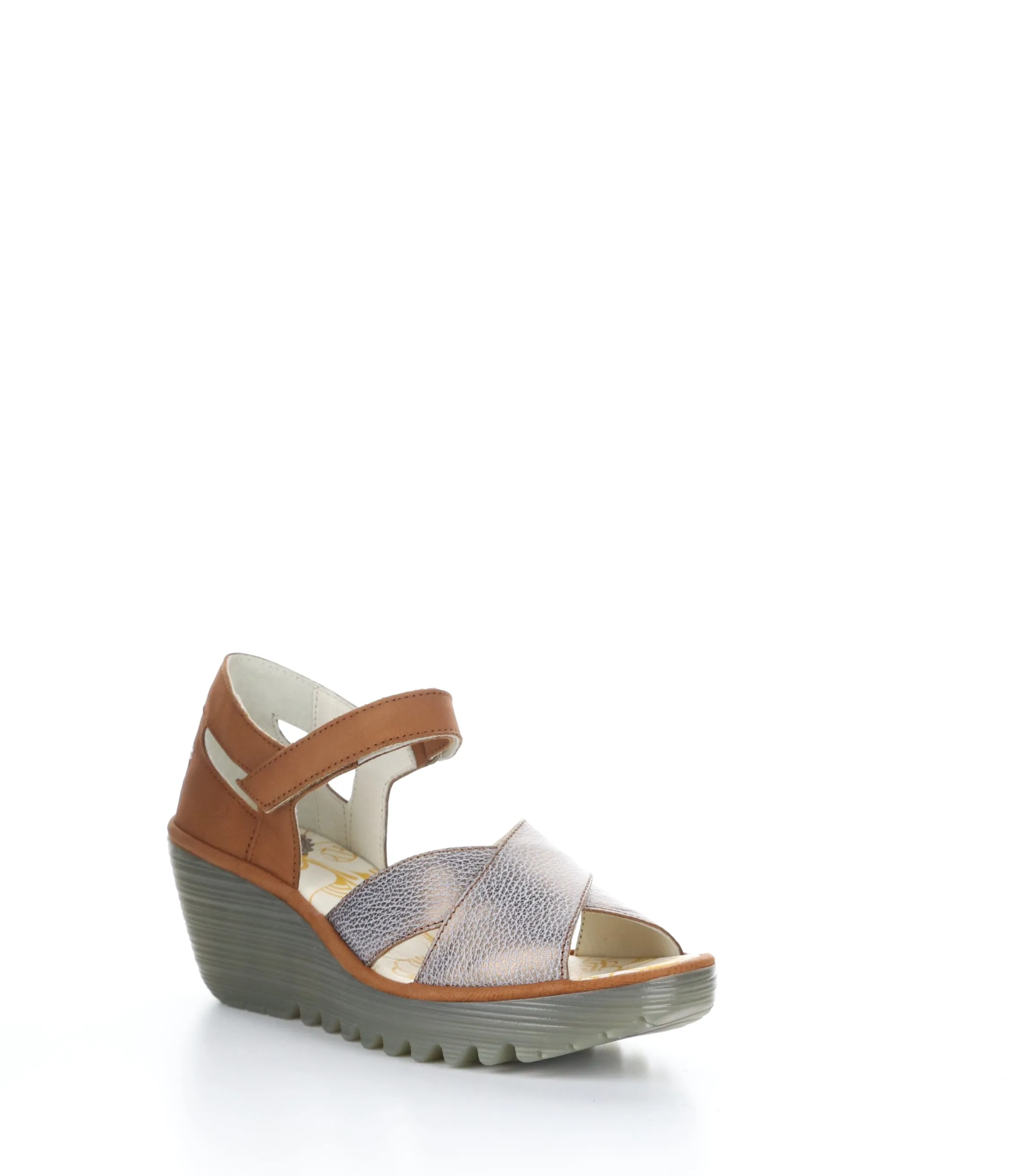 BRONZE/TAN Round Toe Sandals