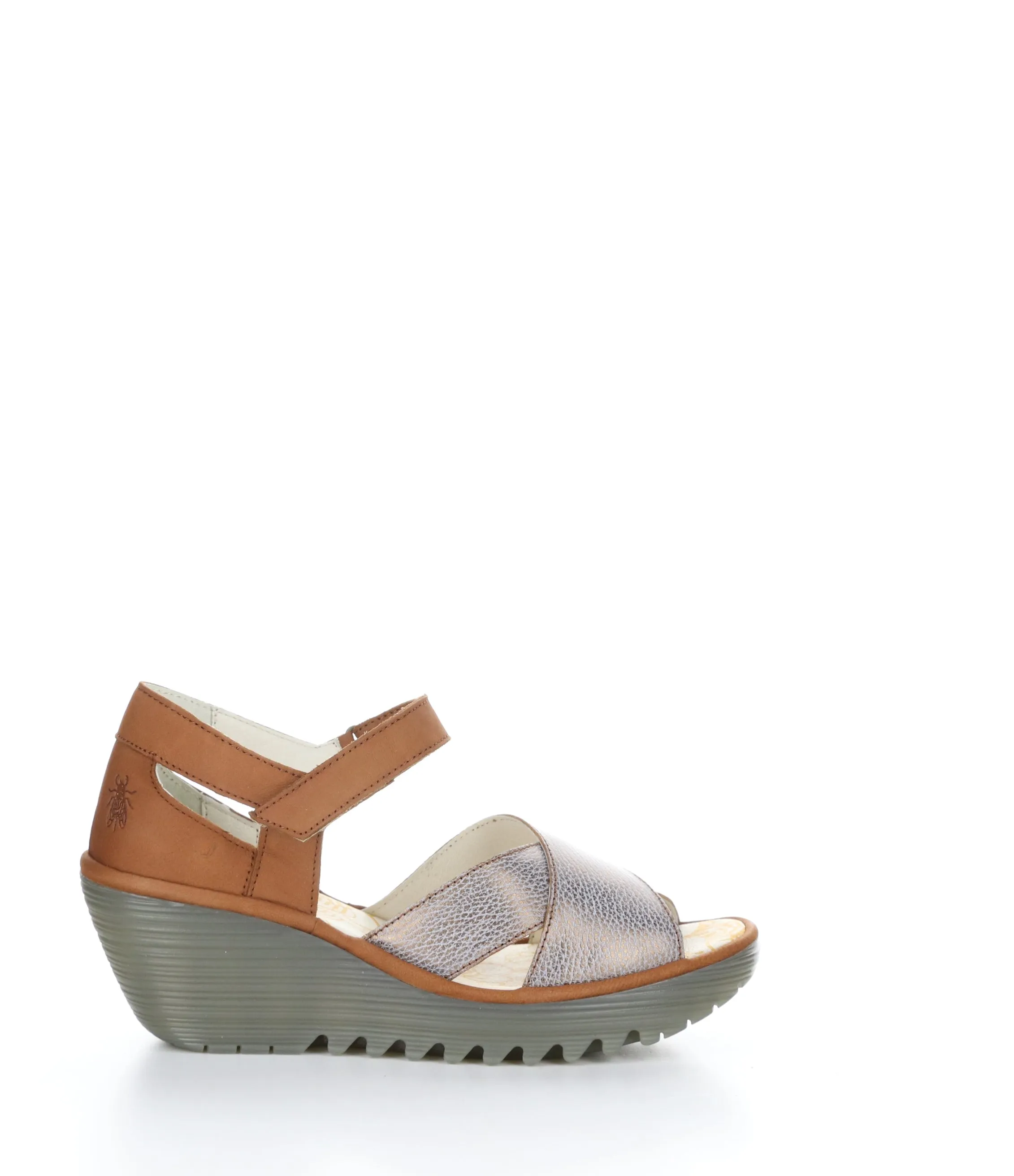 BRONZE/TAN Round Toe Sandals