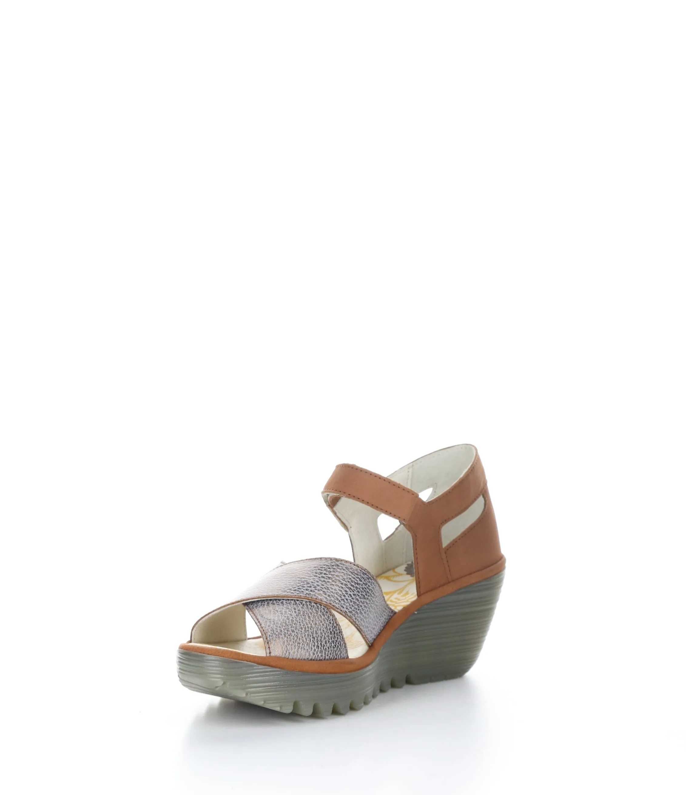 BRONZE/TAN Round Toe Sandals