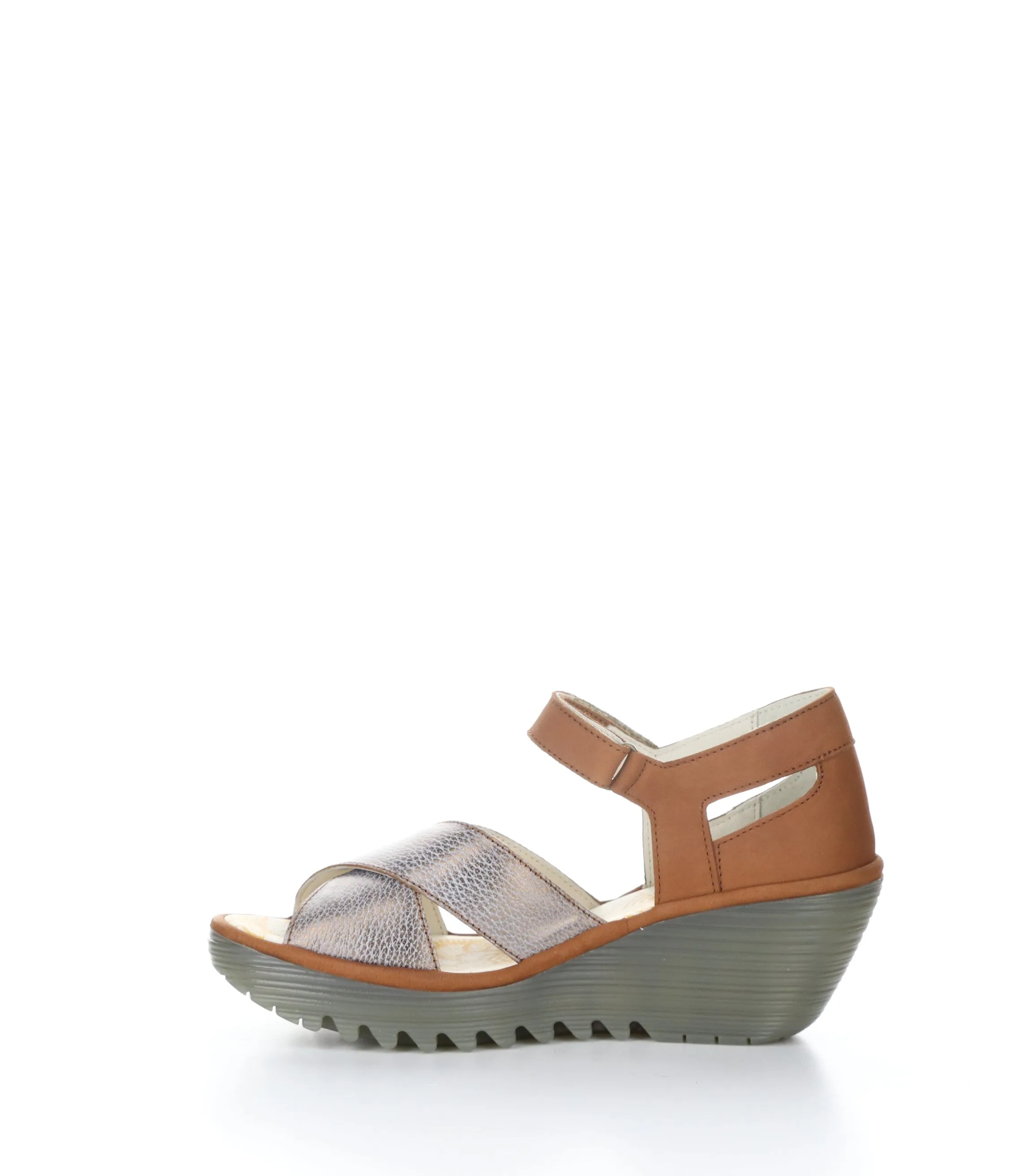 BRONZE/TAN Round Toe Sandals