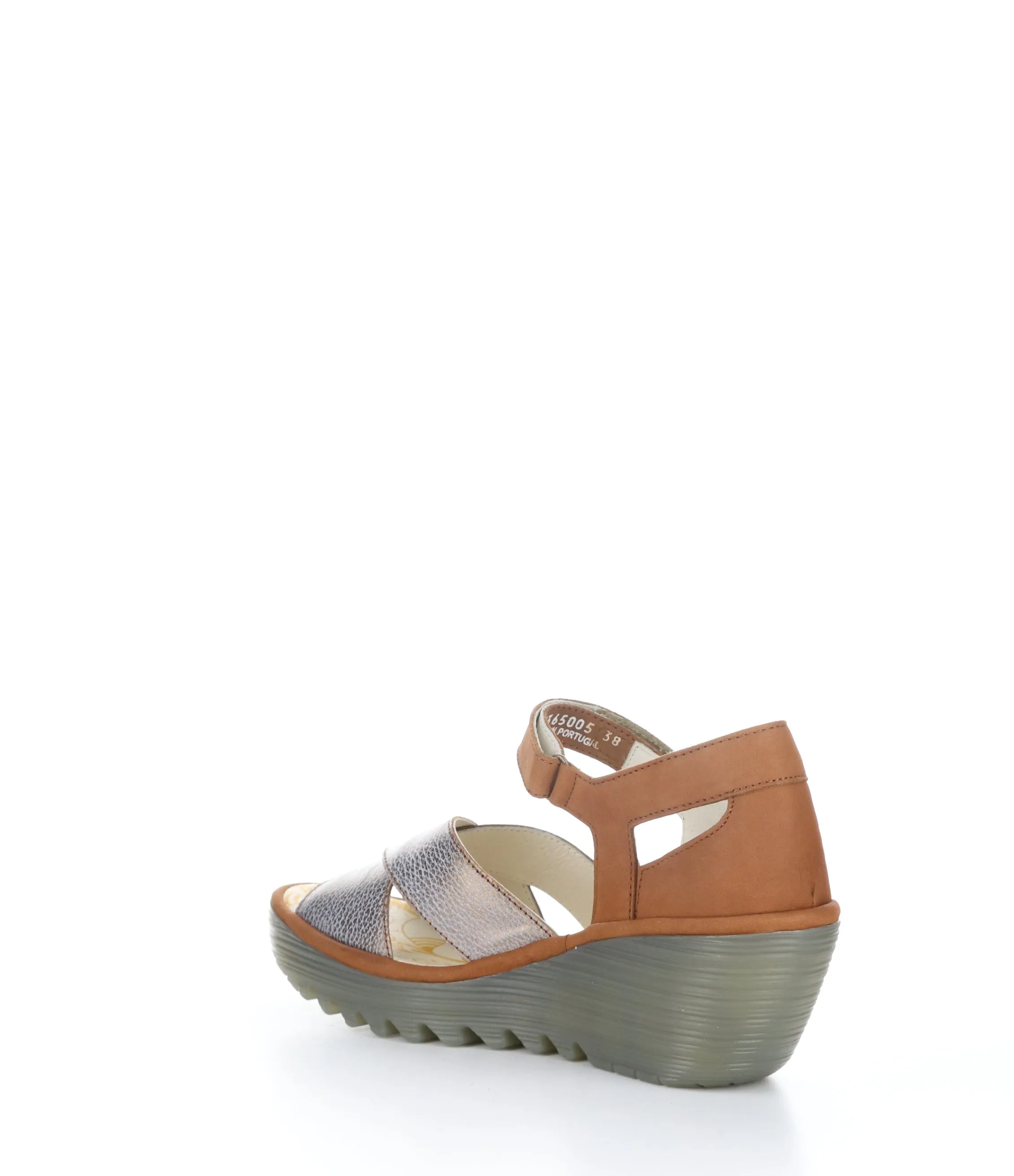 BRONZE/TAN Round Toe Sandals