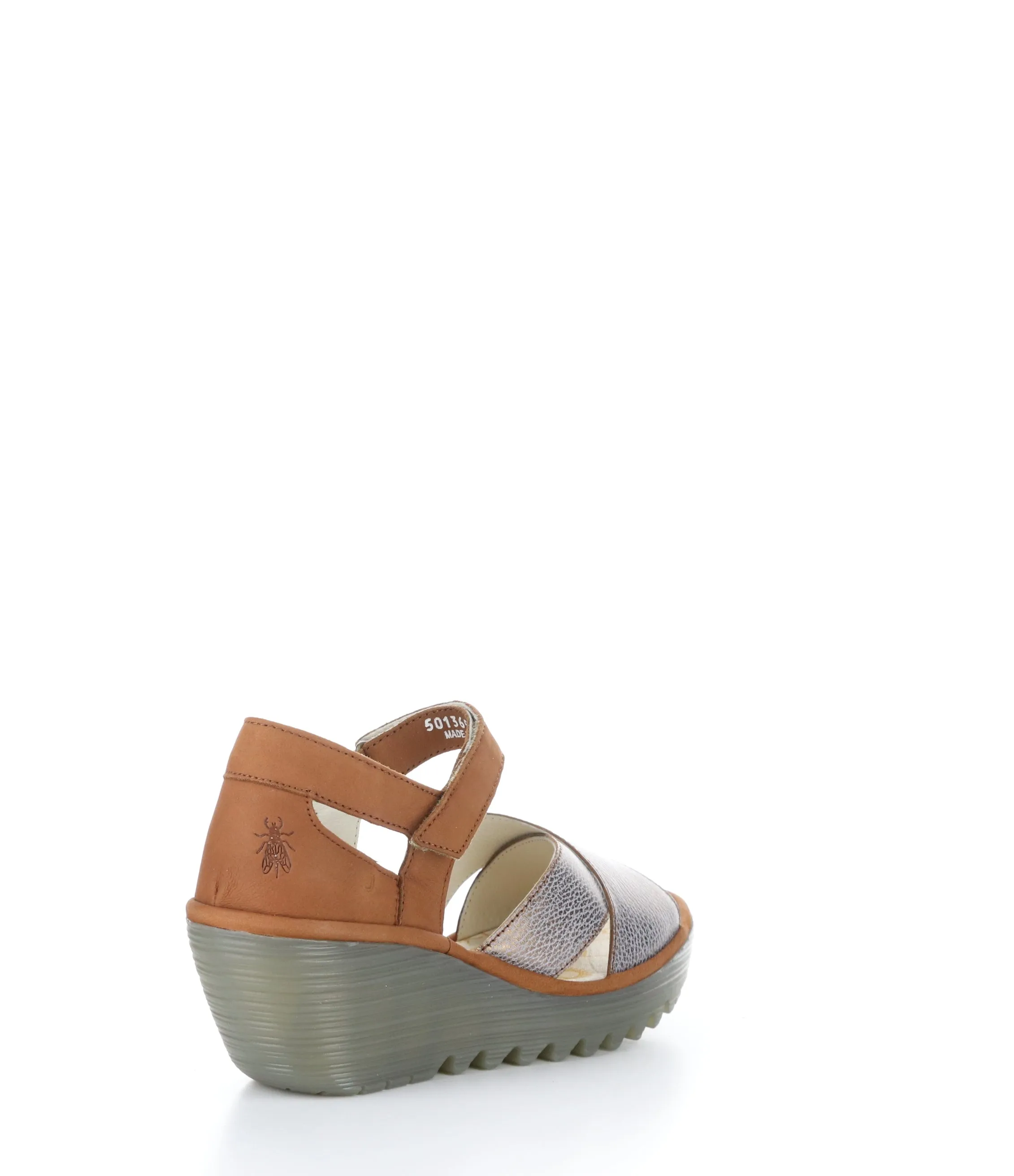 BRONZE/TAN Round Toe Sandals