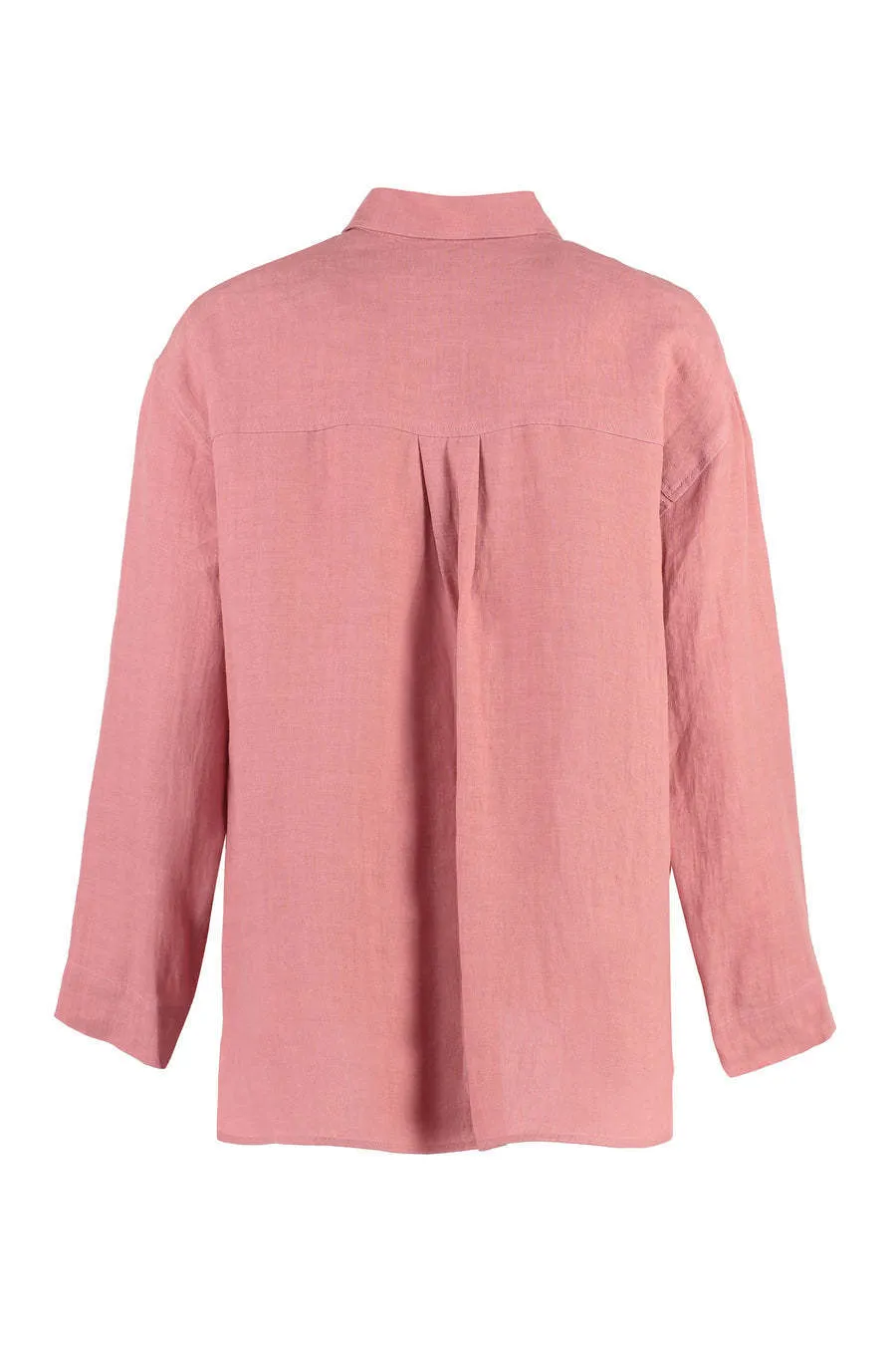 Unisex Linen Long Sleeve Top in Plain Style by S Max Mara